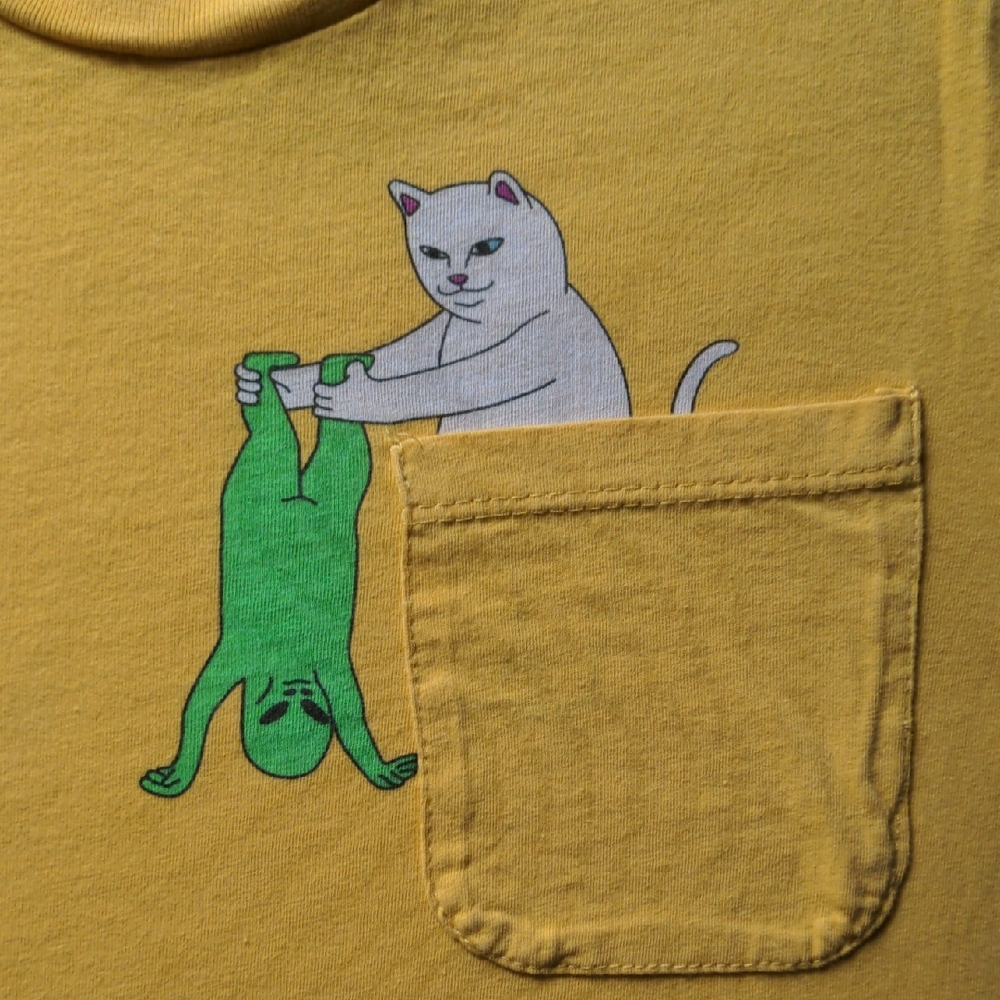 Ripn Dip Cat yellow T Shirt size S